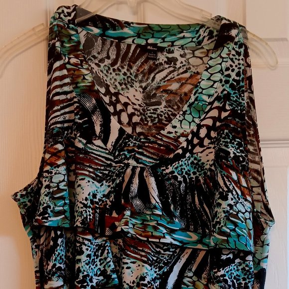 Milano Sleeveles Ruffle V-neck Large Top - Picture 1 of 5